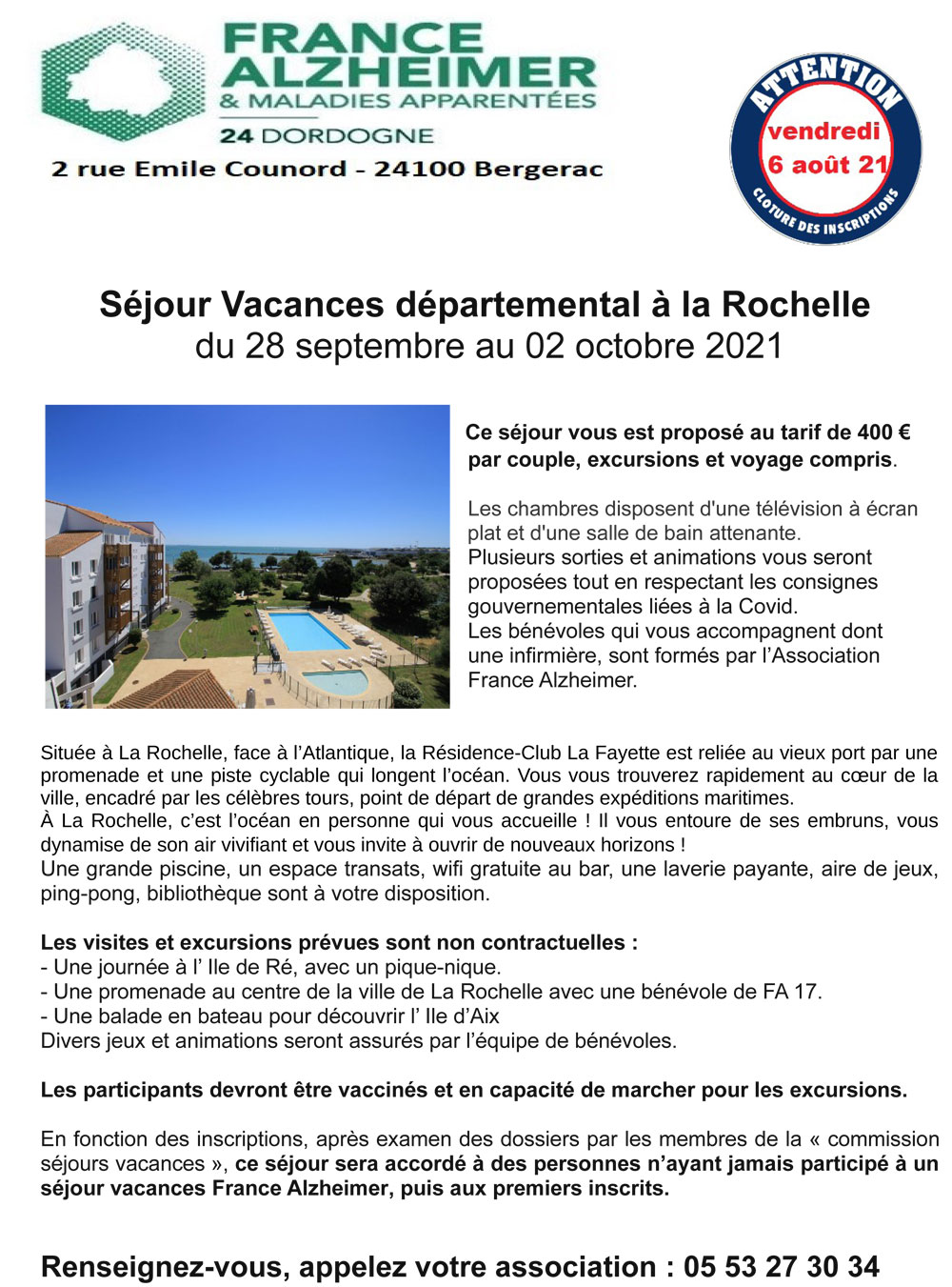 SEJOUR VACANCES A LA ROCHELLE