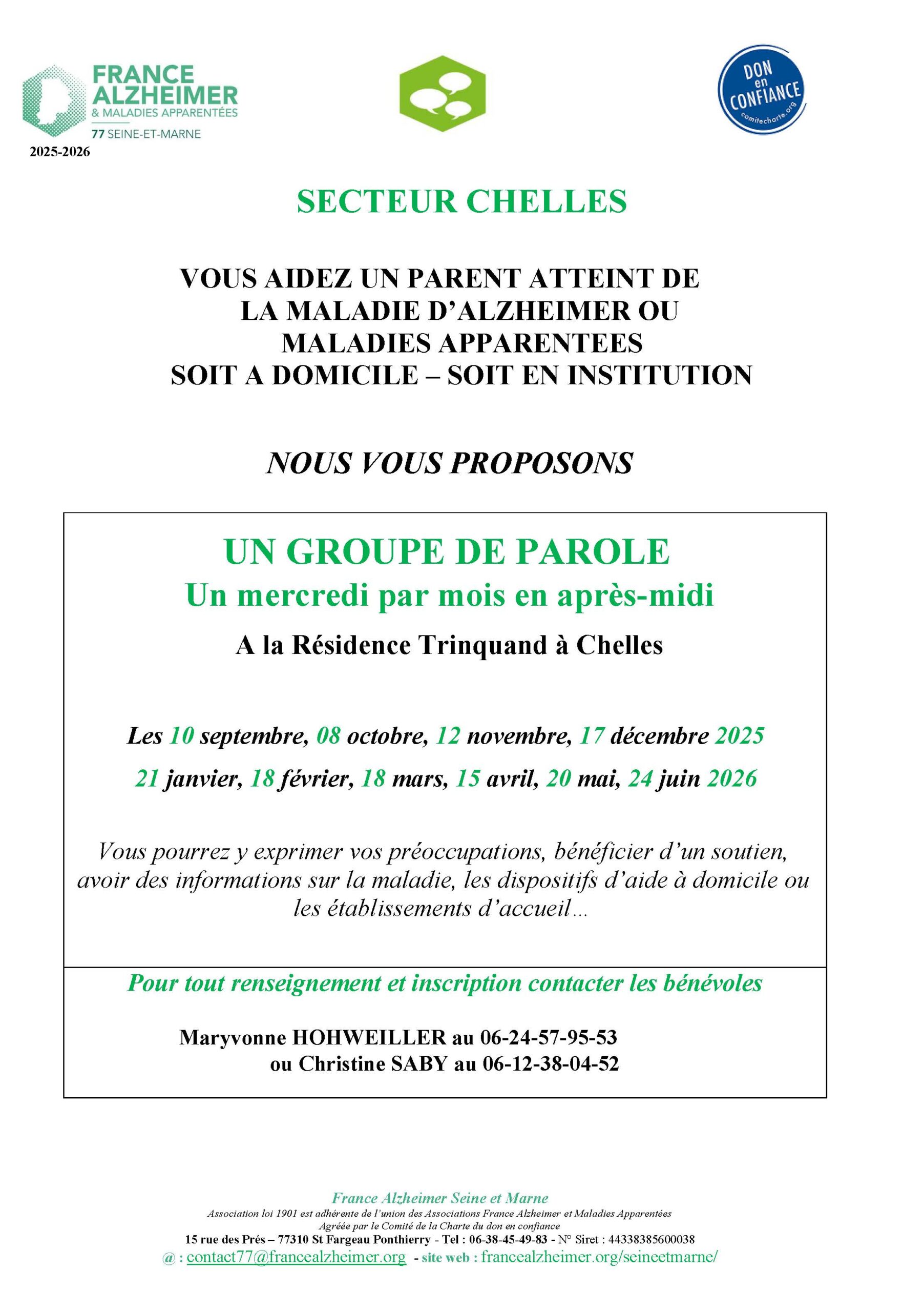 2025-2026 Affiche Groupe Paroles Chelles