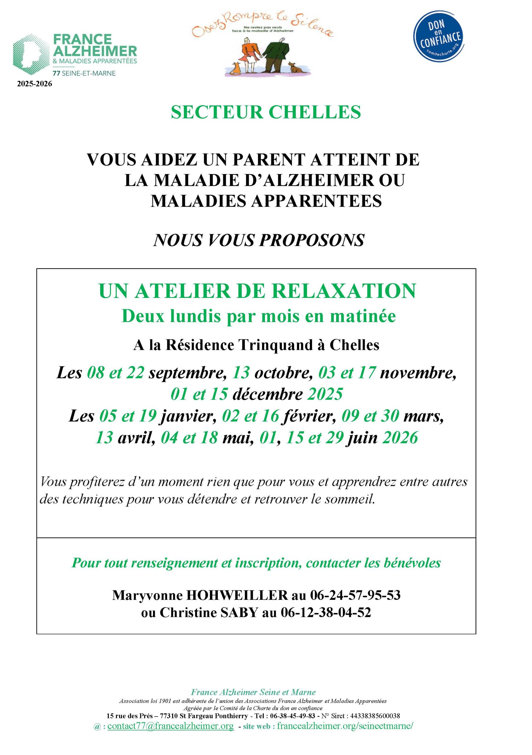 2025-2026 Affiche Relaxation Chelles